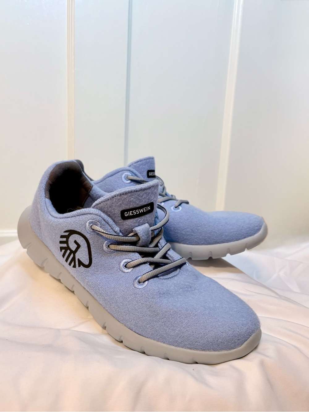 Giesswein Light Blue Merino Wool Running Shoes